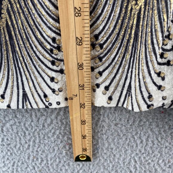 Chicos Jacket Womens 2 US Large Ivory Gold Travelers Foiled Peacock 3/4 Sleeves - Picture 9 of 10